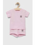 adidas Originals set de bumbac pentru copii culoarea roz - Pled.ro