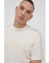 adidas Originals Tricou bărbați culoarea crem material neted - Pled.ro