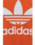 adidas Originals tricou de bumbac pentru copii culoarea portocaliu cu imprimeu - Pled.ro