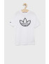 adidas Originals tricou de bumbac pentru copii culoarea bej cu imprimeu - Pled.ro