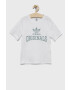 adidas Originals tricou de bumbac pentru copii culoarea alb cu imprimeu - Pled.ro