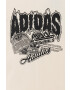 adidas Originals tricou de bumbac pentru copii culoarea bej cu imprimeu - Pled.ro