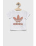 adidas Originals tricou de bumbac pentru copii culoarea alb - Pled.ro