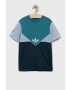 adidas Originals tricou de bumbac pentru copii culoarea turcoaz modelator - Pled.ro