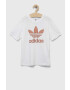 adidas Originals tricou de bumbac pentru copii culoarea alb cu imprimeu - Pled.ro