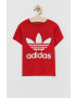 adidas Originals tricou de bumbac pentru copii culoarea alb cu imprimeu - Pled.ro