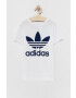 adidas Originals Tricou de bumbac pentru copii culoarea alb cu imprimeu - Pled.ro