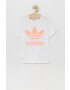 adidas Originals Tricou de bumbac pentru copii H35618 culoarea alb - Pled.ro