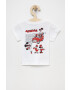 adidas Originals tricou de bumbac pentru copii Disney HF7523 culoarea alb cu imprimeu - Pled.ro