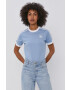 adidas Originals tricou din bumbac culoarea bej neted - Pled.ro