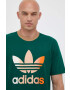 adidas Originals tricou din bumbac culoarea verde cu imprimeu - Pled.ro