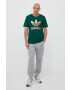 adidas Originals tricou din bumbac culoarea verde cu imprimeu - Pled.ro