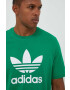 adidas Originals tricou din bumbac culoarea verde cu imprimeu - Pled.ro