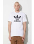 adidas Originals tricou din bumbac culoarea alb cu imprimeu - Pled.ro