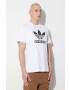 adidas Originals tricou din bumbac culoarea alb cu imprimeu - Pled.ro