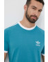 adidas Originals tricou din bumbac culoarea turcoaz cu imprimeu - Pled.ro