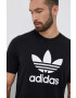 adidas Originals tricou din bumbac culoarea negru cu imprimeu - Pled.ro