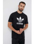 adidas Originals tricou din bumbac culoarea negru cu imprimeu - Pled.ro