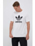 adidas Originals tricou din bumbac barbati culoarea alb cu imprimeu - Pled.ro