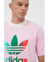 adidas Originals tricou din bumbac culoarea roz cu imprimeu - Pled.ro