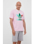 adidas Originals tricou din bumbac culoarea roz cu imprimeu - Pled.ro