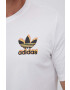 adidas Originals tricou din bumbac culoarea alb cu imprimeu - Pled.ro