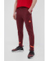 adidas pantaloni de trening culoarea bordo cu imprimeu - Pled.ro