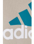 adidas pantaloni de trening culoarea albastru marin cu imprimeu - Pled.ro