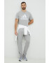 adidas pantaloni de trening din bumbac barbati culoarea gri neted - Pled.ro