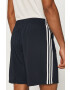 adidas pantaloni scurti femei culoarea albastru marin cu imprimeu medium waist - Pled.ro