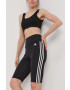 adidas pantaloni scurti femei culoarea negru cu imprimeu high waist - Pled.ro