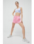 adidas pantaloni scurti femei culoarea roz cu imprimeu high waist - Pled.ro