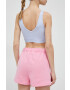 adidas pantaloni scurti femei culoarea roz cu imprimeu high waist - Pled.ro