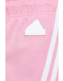 adidas pantaloni scurti femei culoarea roz cu imprimeu high waist - Pled.ro