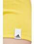 adidas pantaloni scurti femei culoarea galben neted medium waist - Pled.ro