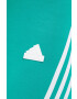 adidas pantaloni scurti femei culoarea verde cu imprimeu high waist - Pled.ro