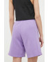 adidas pantaloni scurti femei culoarea violet neted high waist - Pled.ro