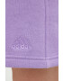 adidas pantaloni scurti femei culoarea violet neted high waist - Pled.ro