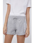 adidas pantaloni scurti femei culoarea alb cu imprimeu high waist - Pled.ro