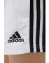 adidas pantaloni scurti femei culoarea alb cu imprimeu high waist - Pled.ro