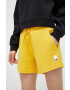 adidas pantaloni scurti din bumbac culoarea galben neted high waist - Pled.ro