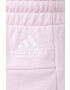 adidas pantaloni scurti din bumbac culoarea roz cu imprimeu high waist - Pled.ro