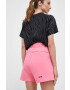 adidas pantaloni scurti Z.N.E femei culoarea roz neted high waist - Pled.ro