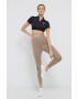 adidas Performance leggins de alergare HD9139 femei culoarea maro neted - Pled.ro