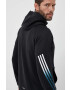 adidas Performance hanorac de antrenament Train Icons culoarea negru cu glugă cu imprimeu - Pled.ro