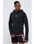 adidas Performance hanorac de jogging X-City culoarea negru cu glugă neted - Pled.ro