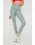 adidas Performance leggins de antrenament Optime Shine femei culoarea verde neted - Pled.ro