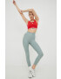 adidas Performance leggins de antrenament Optime Shine femei culoarea verde neted - Pled.ro