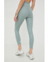 adidas Performance leggins de antrenament Optime Shine femei culoarea verde neted - Pled.ro