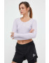 adidas Performance longsleeve de yoga Studio culoarea violet - Pled.ro